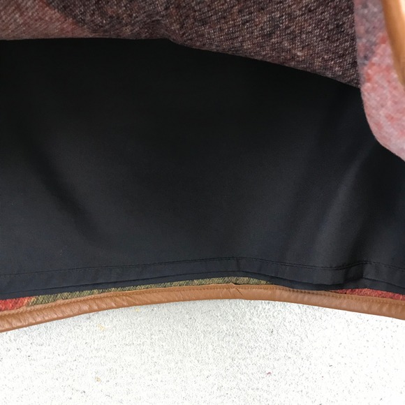 Tory Burch Geometric Wrap Skirt Red Green Blue Leather Trim Size 4 - Picture 8 of 10